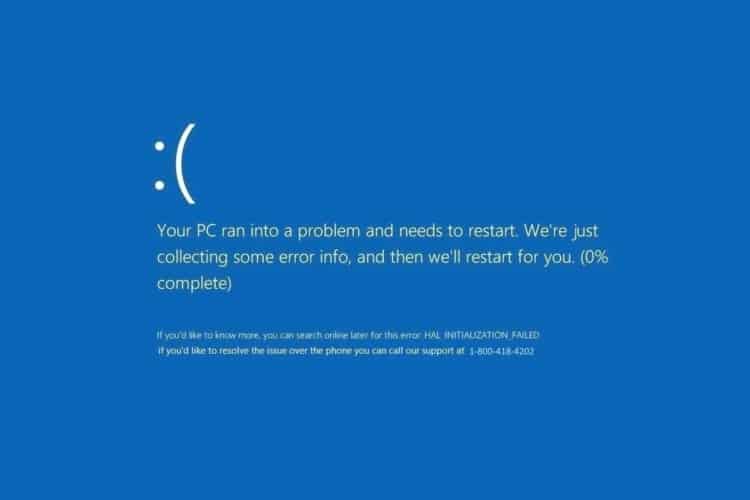 Microsoft Error Blue Screen