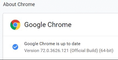 About Google Chrome - Google Chrome is Up to Date