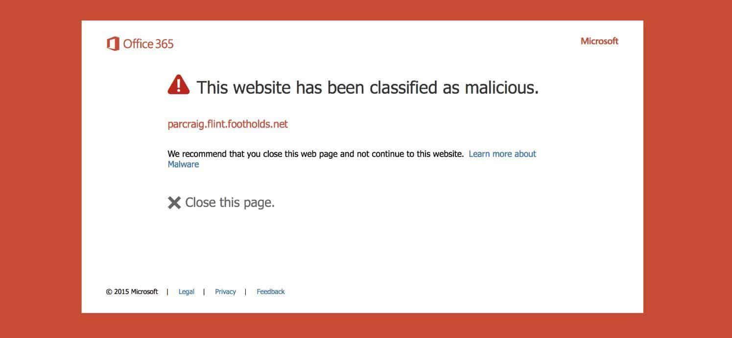 Malicious Site Warning