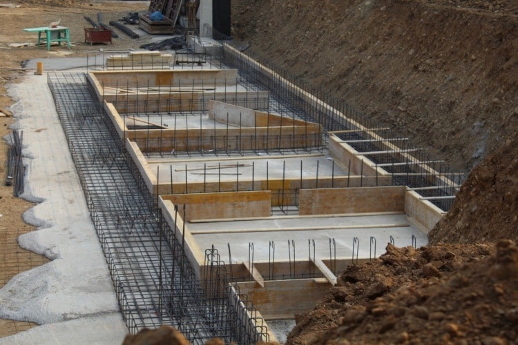 Foundation of building under construction